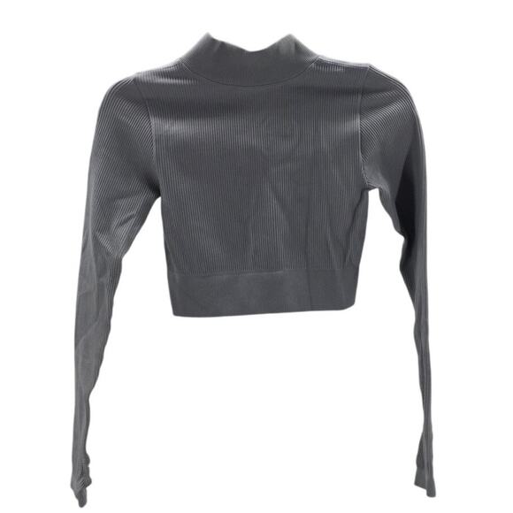 SPORTS 2 PC XS gray ribbed fitted athletic lounge comfort leggings top NEW B123 - Picture 3 of 11